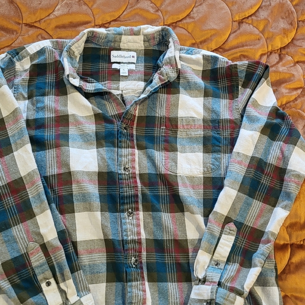 Saddlebred Button Up plaid classic fit size XL Mens